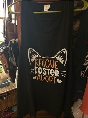 Rescue Foster Adopt Black Graphic Tank